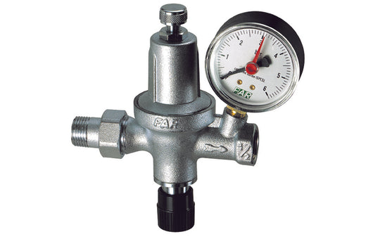 GRUPPO DI RIEMPIMENTO AUTOMATICO CROMATO CON MANOMETRO  (FAR)- M.F. 1/2 gas- FAR- pezzi 1