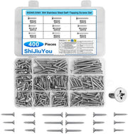 Set di viti a croce con testa nascosta, 400 pezzi, viti a testa piano, viti a testa cruciforme, M3, M3,5, M4, viti in acciaio inossidabile, assortimento, set di viti, set di viti a croce con testa piano, viti a testa piano, set con testa nascosta