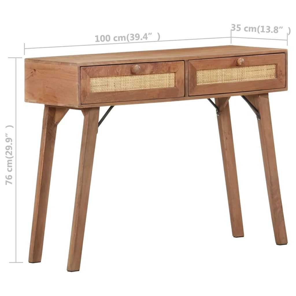 Tavolo Consolle | Tavolo d'Ingresso 100x35x76 cm in Legno Massello di Mango