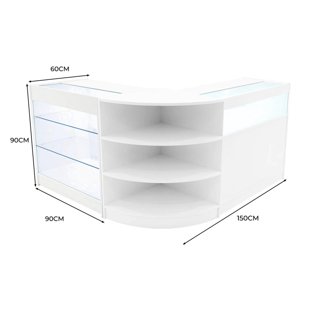 Set Banconi LED Bianco Demeter K900 B900 LM60 Vetrina Negozio con Serratura