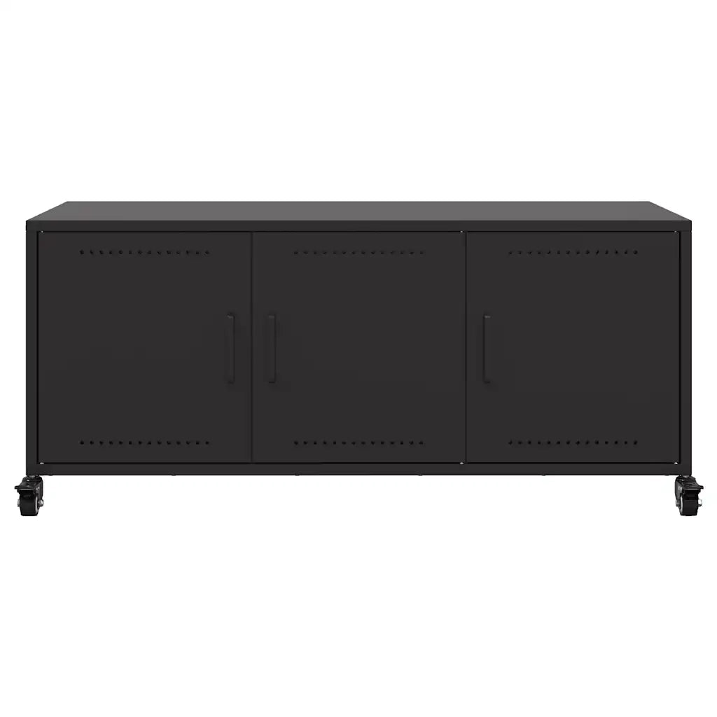 Mobile TV Nero 100,5x39x43,5 cm in Acciaio