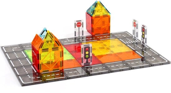 Set di costruzioni magnetiche a 56 pezzi, con contenitore di conservazione, gioco di costruzioni per bambini da 3 anni in su, stimola lo spirito creativo e la sensibilità del gioco.