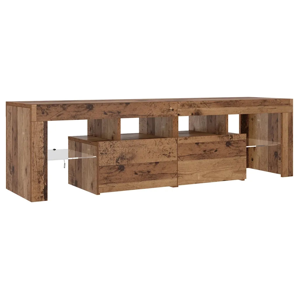 Mobile Porta TV con LED Legno Antico 140x36,5x40 cm Multistrato