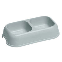 Set 6 ciotole doppie per cani e gatti in plastica riciclata 0,7 litri bordo antiscivolo e maniglie laterali colori assortiti Ferplast