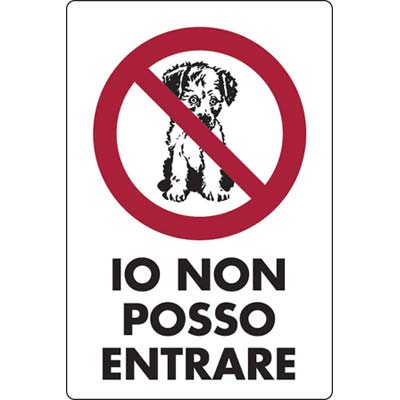 TARGA SEGNALETICA IO NON POSSO ENTRARE - PP CM 20X30- 10 pezzi
