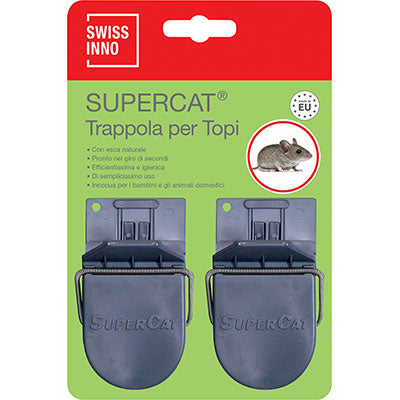 TRAPPOLA TOPI SUPERCAT MINI SWISSINNO - PLASTICA CM  9 CF=PZ 2- 40 confezioni