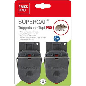 TRAPPOLA TOPI SUPERCAT PRO MINI SWISSINNO - PLASTICA CM  9 CF=PZ 2- 8 confezioni