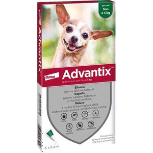 ANTIPARASSITARIO ADVANTIX CANI ELANCO - KG  0/4 CF=PZ 6- 1 confezioni
