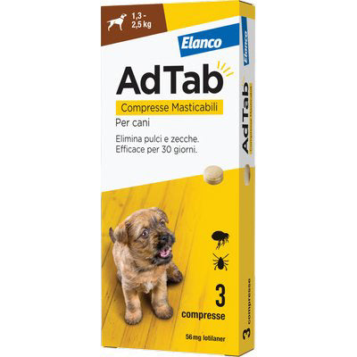 ANTIPARASSITARIO ADTAB CANI ELANCO - KG  1,3/2,5 CF=PZ 3- 1 confezioni