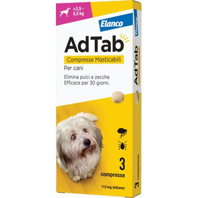 ANTIPARASSITARIO ADTAB CANI ELANCO - KG  2,5/5,5 CF=PZ 3- 1 confezioni