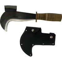 RONCOLA PENNATA CACCIA 243 LEONELLI  ACCIAIO FORGIATO/CUOIO CM 18 + CUSTODIA