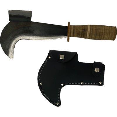 RONCOLA PENNATA CACCIA 243 LEONELLI  ACCIAIO FORGIATO/CUOIO CM 18 + CUSTODIA