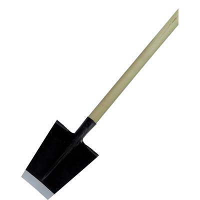 VANGHETTO PUNTA QUADRA FORGIATO + MANICO  ACCIAIO/LEGNO CM 37X22 H.CM 168