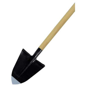 VANGHETTO A PUNTA FORGIATO + MANICO  ACCIAIO/LEGNO CM 29X33 H.CM 168