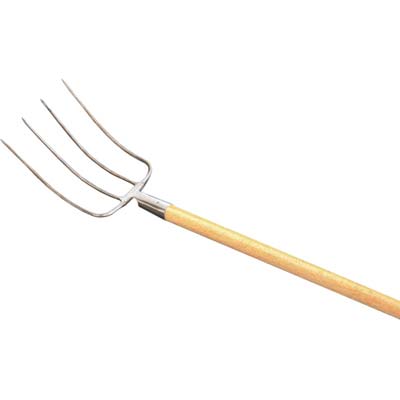 FORCA FIENO + MANICO ORSATTI  ACCIAIO FORGIATO/FAGGIO DENTI 4