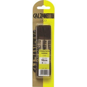 LACCIO SCARPA PIATTO CALZANETTO - MARRONE CM 90 CF=PA 2- 12 confezioni