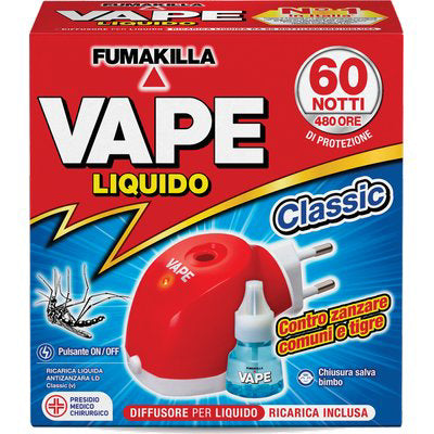 ELETTROEMANATORE LIQUIDO VAPE MAGIC - + RICARICA LIQUIDA DURATA NOTTI 60- 12 pezzi