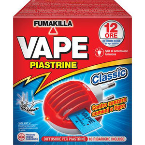 ELETTROEMANATORE PIASTRINA VAPE MAT - + PIASTRINE ZANZARE 10- 12 pezzi