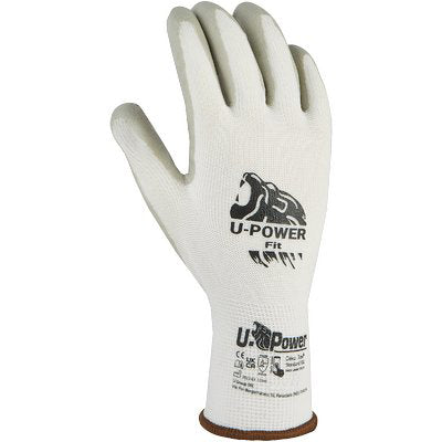 GUANTO NITRILE GRIGIO FIT U-POWER - MAGLIA NYLON + SPANDEX BIANCO 9- 12 paia
