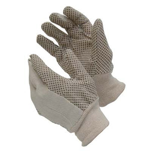 GUANTO PVC NERO PUNTINATO - MAGLIA COTONE BIANCO DONNA- 12 paia