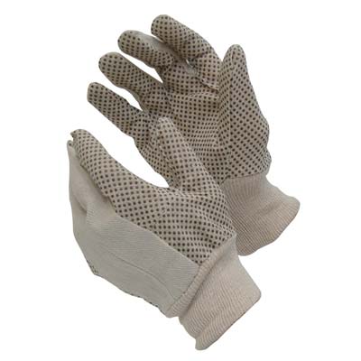 GUANTO PVC NERO PUNTINATO - MAGLIA COTONE BIANCO UOMO- 12 paia