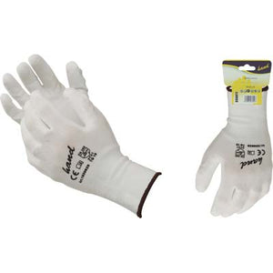 GUANTO POLIURETANO BIANCO HAND/WORKIT - MAGLIA LEGGERA SINTETICO BIANCO  7- 12 paia