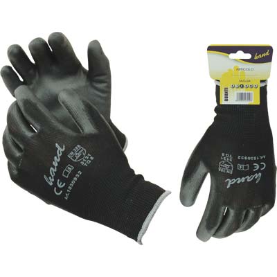 GUANTO POLIURETANO NERO HAND/WORKIT - MAGLIA LEGGERA SINTETICO NERO 11- 12 paia