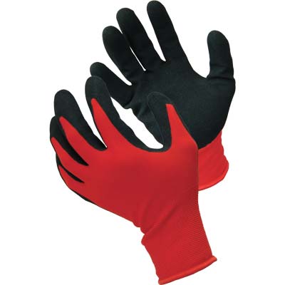 GUANTO NITRILE NERO SABBIATO HAND/WORKIT - MAGLIA LEGGERA SINTETICO ROSSO  7- 12 paia
