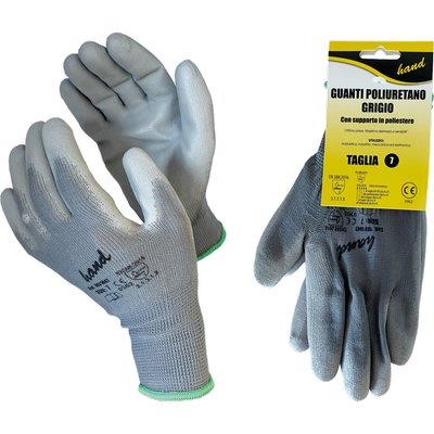 GUANTO POLIURETANO GRIGIO HAND/WORKIT - MAGLIA LEGGERA SINTETICO GRIGIO  7- 12 paia