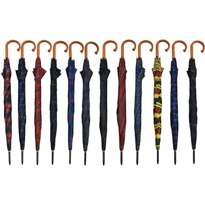 OMBRELLO PIOGGIA GOLF SCOZZESE - PL/METALLO 8 STECCHE AUTOMATICO CM 134- 3 pezzi