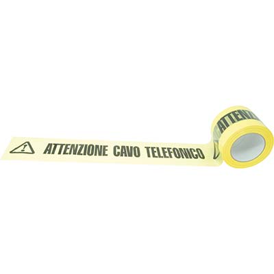 NASTRO SEGNALETICO ATTENZIONE CAVO TELEFONICO - H.MM 100 ML 200- 4 pezzi