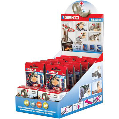 NASTRO AUTOAGGLOMERANTE IN SILICONE GEKO - NERO MM 25 ML 3 SP MM 0,75- 4 pezzi