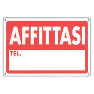 TARGA SEGNALETICA AFFITTASI - PP CM 20X30- 10 pezzi