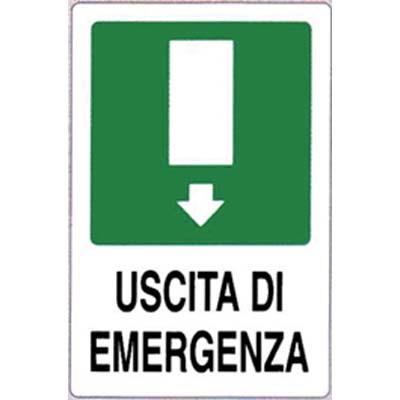 TARGA SEGNALETICA USCITA EMERGENZA - PP CM 20X30- 10 pezzi