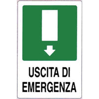 TARGA SEGNALETICA USCITA EMERGENZA - PP CM 20X30- 10 pezzi