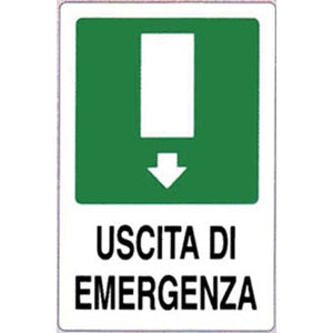TARGA SEGNALETICA USCITA EMERGENZA - PP CM 20X30- 10 pezzi