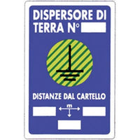 TARGA SEGNALETICA DISPERSORE TERRA - PP CM 20X30- 10 pezzi