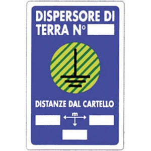 TARGA SEGNALETICA DISPERSORE TERRA - PP CM 20X30- 10 pezzi