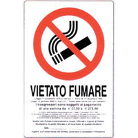 TARGA SEGNALETICA VIETATO FUMARE NORME LEGGE - PP CM 20X30- 10 pezzi