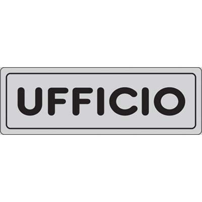TARGA SEGNALETICA ADESIVA UFFICIO - VINILE CM 15X5- 10 pezzi