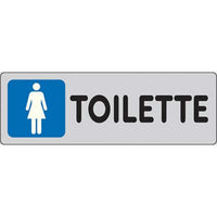 TARGA SEGNALETICA ADESIVA TOILETTE DONNA - VINILE CM 15X5- 10 pezzi
