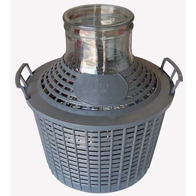 DAMIGIANA BOCCA LARGA VESTITA  VETRO/PLT LT 15