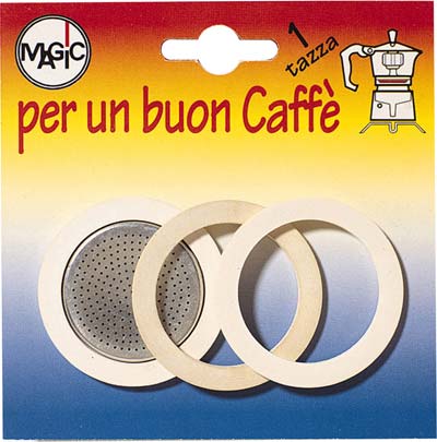 GUARNIZIONE + FILTRO MOKA - TAZZA 1 CF=PZ 3+1 FILTRO- 12 confezioni