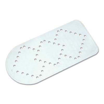 TAPPETO ANTISCIVOLO X VASCA - GOMMA BIANCO+VENTOSE CM 36X73- 2 pezzi