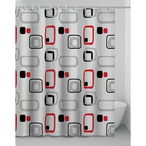 TENDA DOCCIA QUADRI 60  IN VINILE + ANELLI CM 240X200