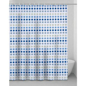 TENDA DOCCIA PALLINE  IN VINILE + ANELLI CM 240X200