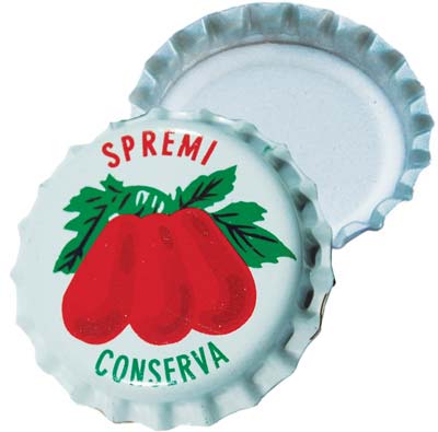 TAPPO CORONA SMALTATO POMODORO - MM 26 CF=80XPZ 100- 1 confezioni