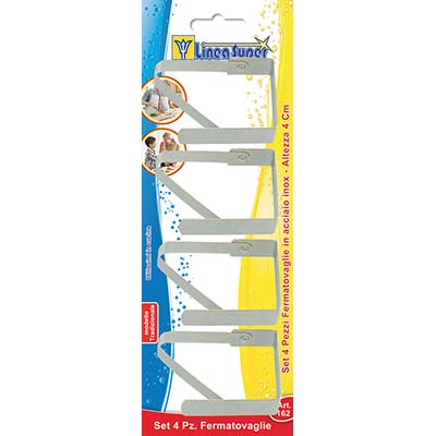 FERMATOVAGLIA A MOLLA SUPER DE LUCA - INOX MM 40 CF=PZ 4- 6 confezioni