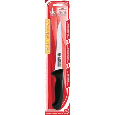 COLTELLO MACELLAIO DISOSSARE PROFESSIONAL DE LUCA - MANICO PLT/INOX CM 16- 2 pezzi