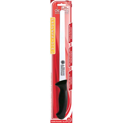 COLTELLO PROSCIUTTO PROFESSIONAL DE LUCA - MANICO PLT/INOX CM 28- 2 pezzi